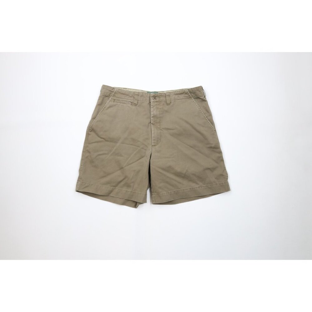 Vintage 90s Cabelas Mens Size 34 Faded Above Knee Chino Shorts Breen Cotton